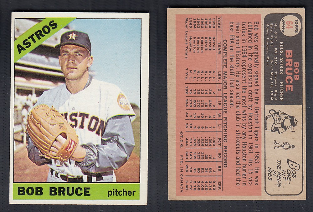 1966 O-PEE-CHEE BASEBALL CARD #64 B. BRUCE photo 1966 O-PEE-CHEE BASEBALL CARD #64 B. BRUCE photo