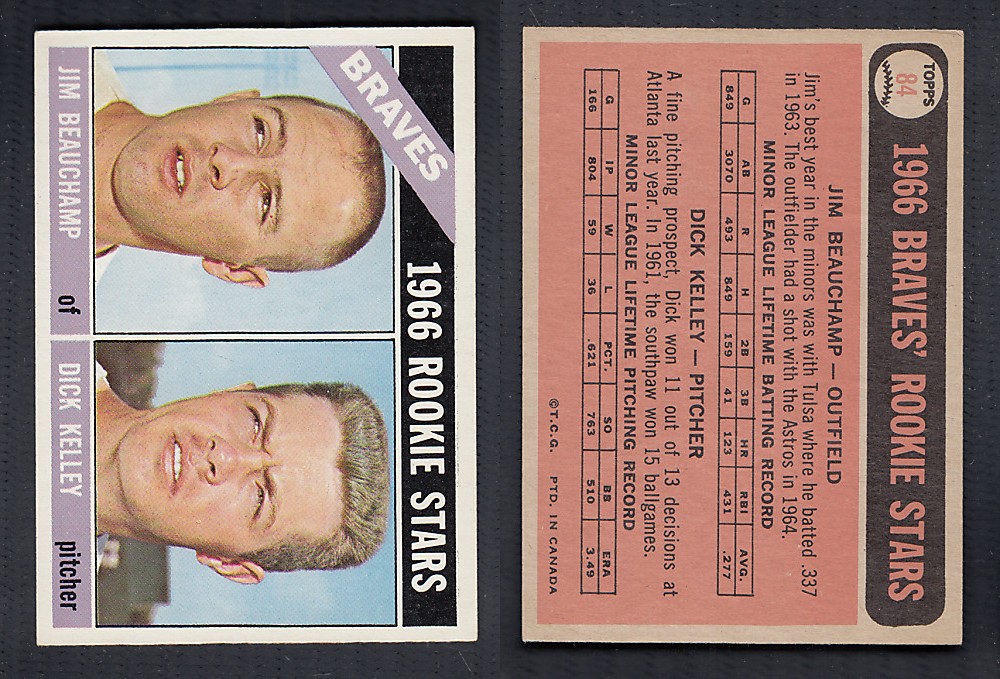 1966 O-PEE-CHEE BASEBALL CARD #84 BRAVES ROOKIE STARS photo 1966 O-PEE-CHEE BASEBALL CARD #84 BRAVES ROOKIE STARS photo