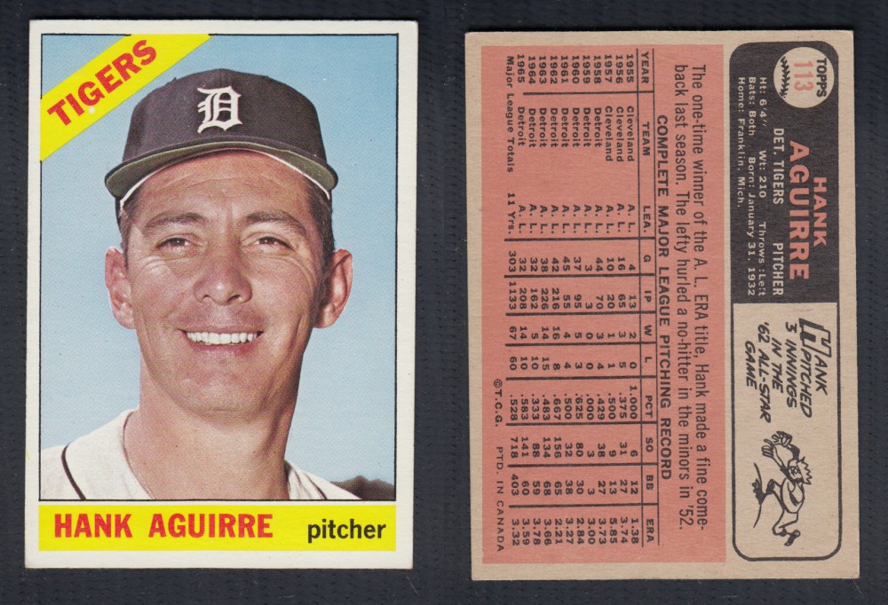 1966 O-PEE-CHEE BASEBALL CARD #113 H. AGUIRRE photo 1966 O-PEE-CHEE BASEBALL CARD #113 H. AGUIRRE photo
