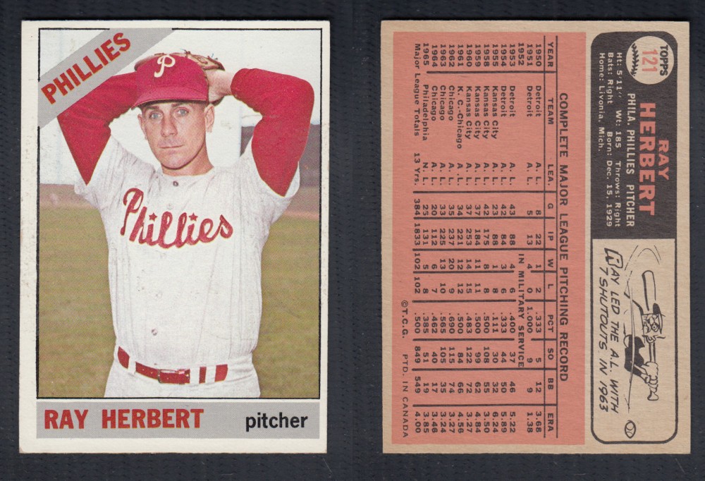1966 O-PEE-CHEE BASEBALL CARD #121 R. HERBERT photo 1966 O-PEE-CHEE BASEBALL CARD #121 R. HERBERT photo
