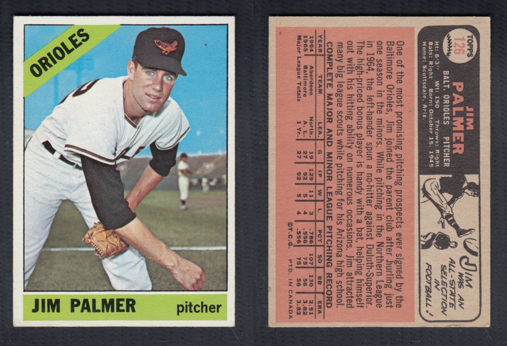 1966 O-PEE-CHEE BASEBALL CARD #126 J. PALMER photo 1966 O-PEE-CHEE BASEBALL CARD #126 J. PALMER photo