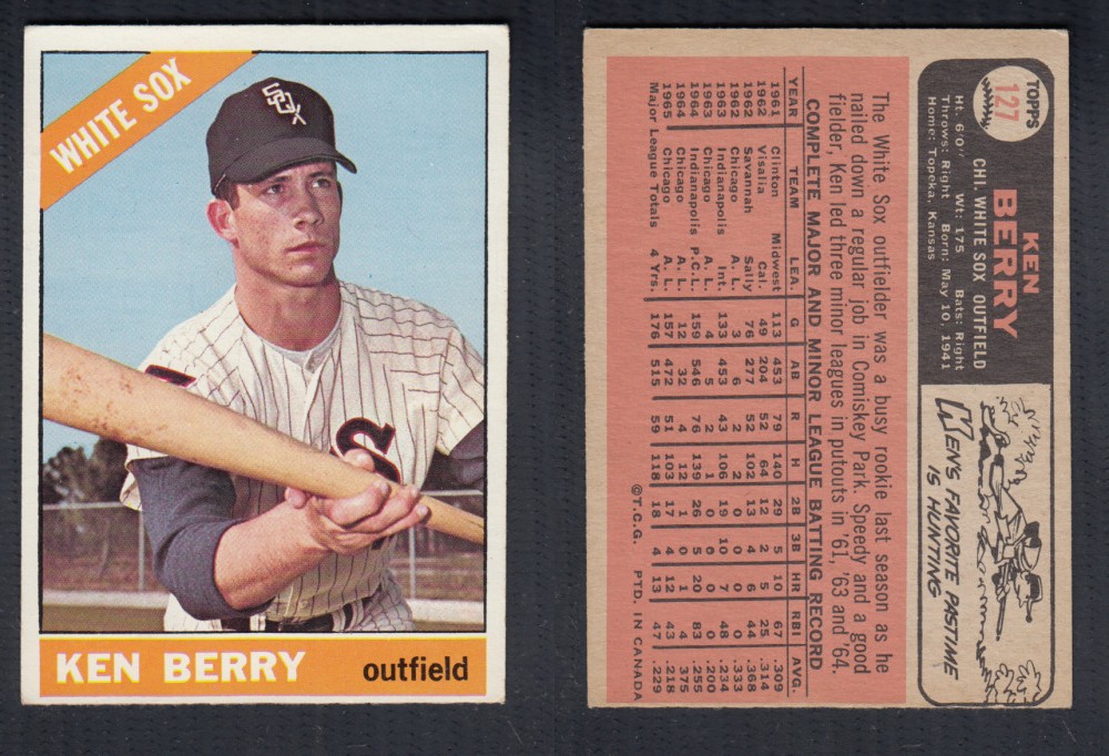 1966 O-PEE-CHEE BASEBALL CARD #127 K. BERRY photo 1966 O-PEE-CHEE BASEBALL CARD #127 K. BERRY photo