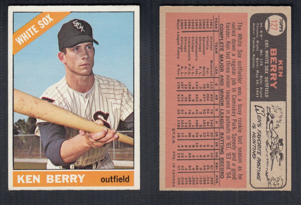 1966 O-PEE-CHEE BASEBALL CARD #127 K. BERRY photo 1966 O-PEE-CHEE BASEBALL CARD #127 K. BERRY photo