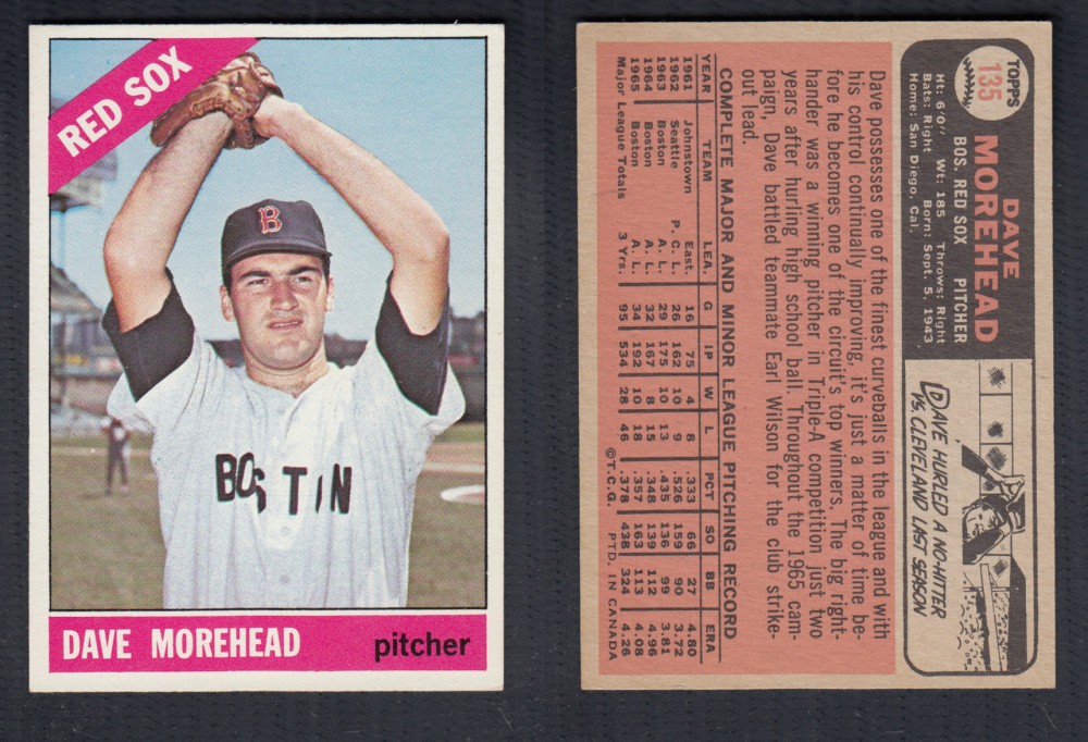 1966 O-PEE-CHEE BASEBALL CARD #135 D. MOREHEAD photo 1966 O-PEE-CHEE BASEBALL CARD #135 D. MOREHEAD photo