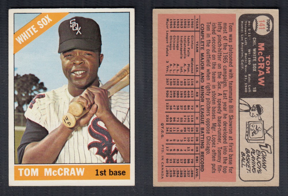 1966 O-PEE-CHEE BASEBALL CARD #141 T. MCGRAW photo 1966 O-PEE-CHEE BASEBALL CARD #141 T. MCGRAW photo