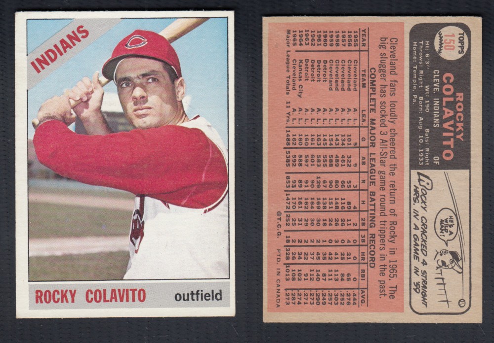 1966 O-PEE-CHEE BASEBALL CARD #150 R. COLAVITO photo