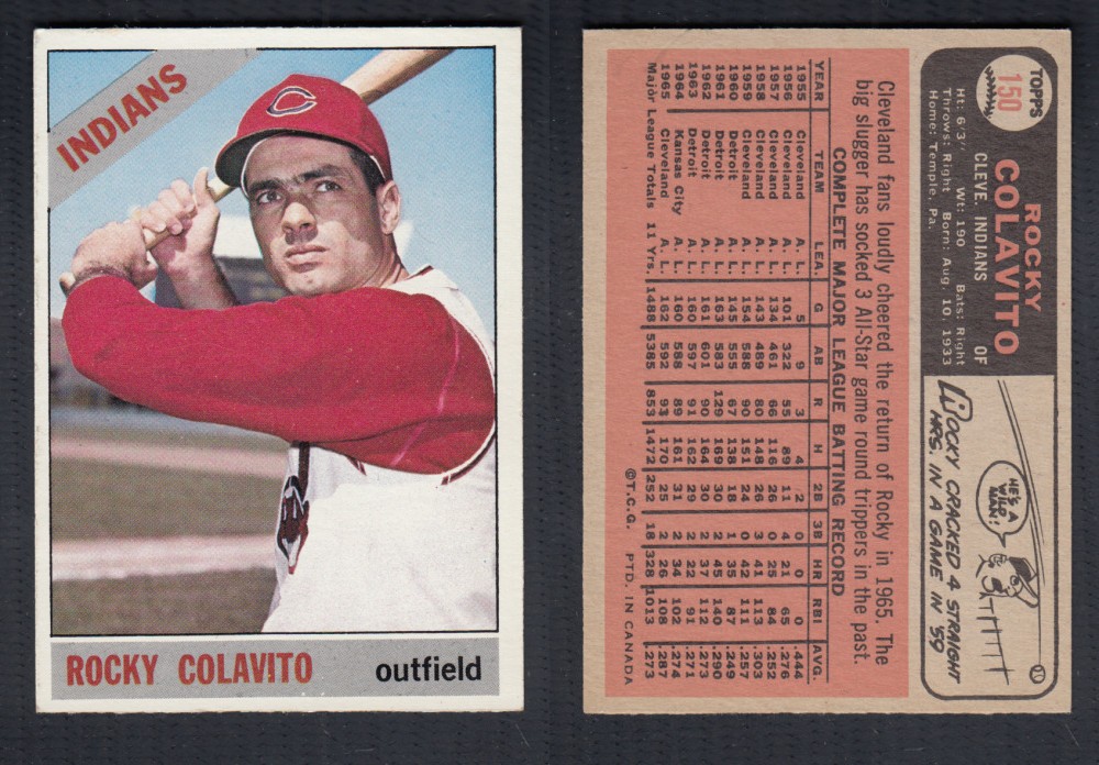 1966 O-PEE-CHEE BASEBALL CARD #150 R. COLAVITO photo