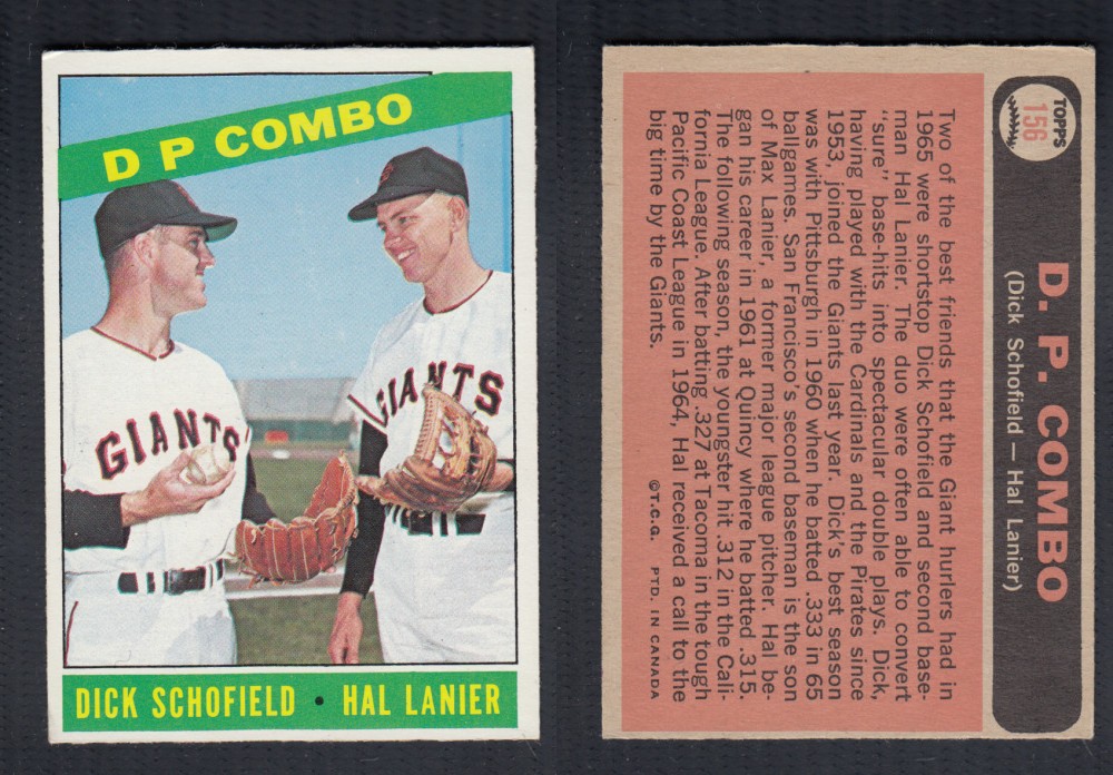 1966 O-PEE-CHEE BASEBALL CARD #156 D P COMBO photo 1966 O-PEE-CHEE BASEBALL CARD #156 D P COMBO photo
