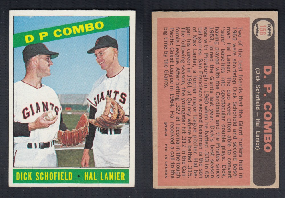 1966 O-PEE-CHEE BASEBALL CARD #156 D P COMBO photo 1966 O-PEE-CHEE BASEBALL CARD #156 D P COMBO photo