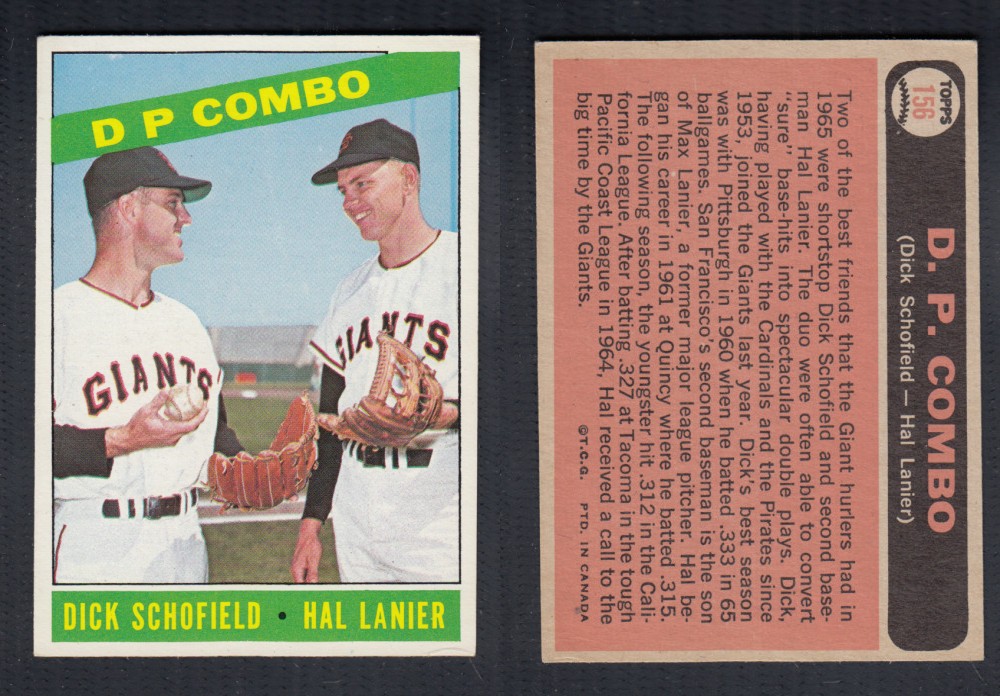 1966 O-PEE-CHEE BASEBALL CARD #156 D P COMBO photo