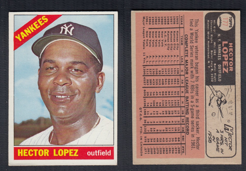 1966 O-PEE-CHEE BASEBALL CARD #177 H. LOPEZ photo 1966 O-PEE-CHEE BASEBALL CARD #177 H. LOPEZ photo