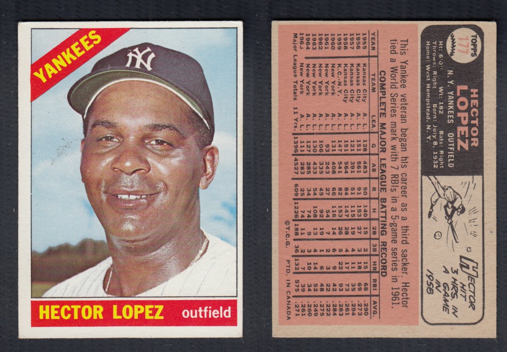 1966 O-PEE-CHEE BASEBALL CARD #177 H. LOPEZ photo