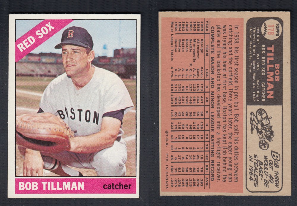 1966 O-PEE-CHEE BASEBALL CARD #178 B. TILLMAN photo 1966 O-PEE-CHEE BASEBALL CARD #178 B. TILLMAN photo