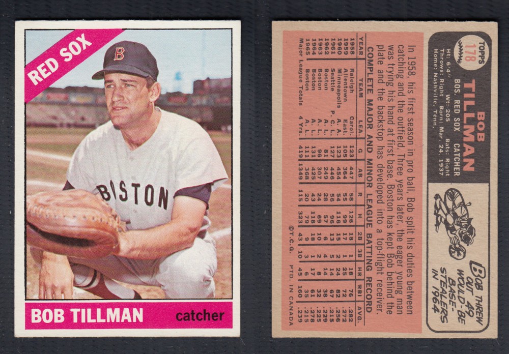 1966 O-PEE-CHEE BASEBALL CARD #178 B. TILLMAN photo 1966 O-PEE-CHEE BASEBALL CARD #178 B. TILLMAN photo