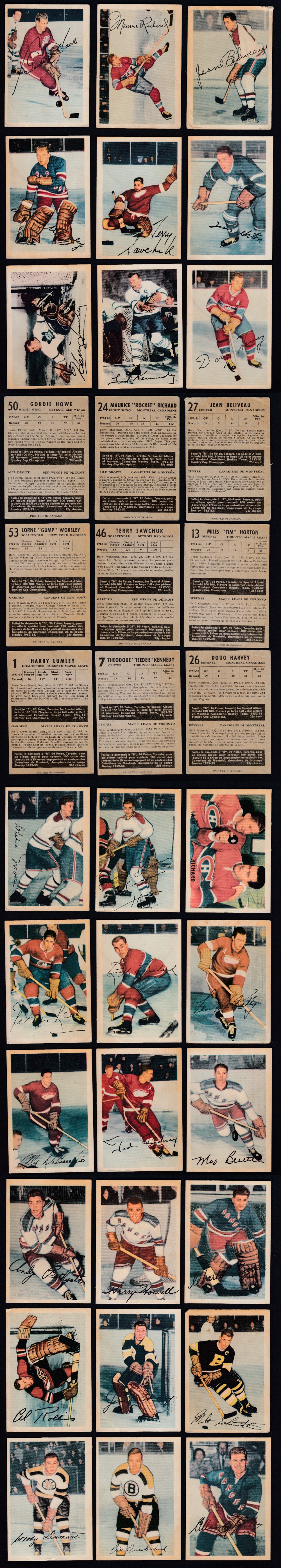 1953-54 PARKHURST HOCKEY CARD FULL SET 100/100 photo