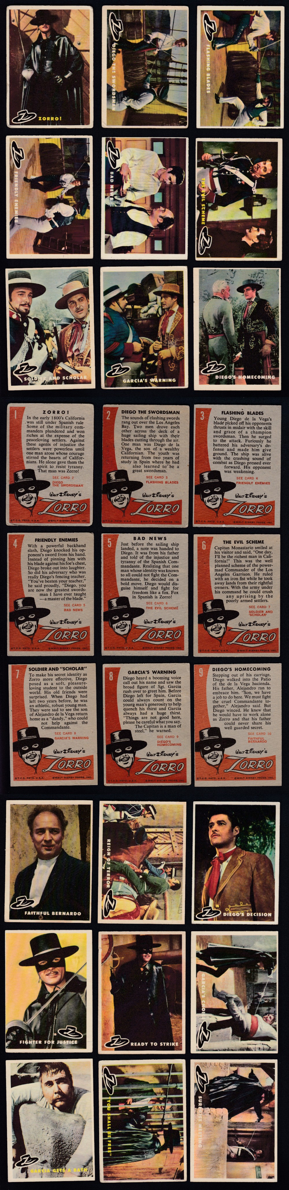 1958 TOPPS ZORRO CARD FULL SET 88/88 photo