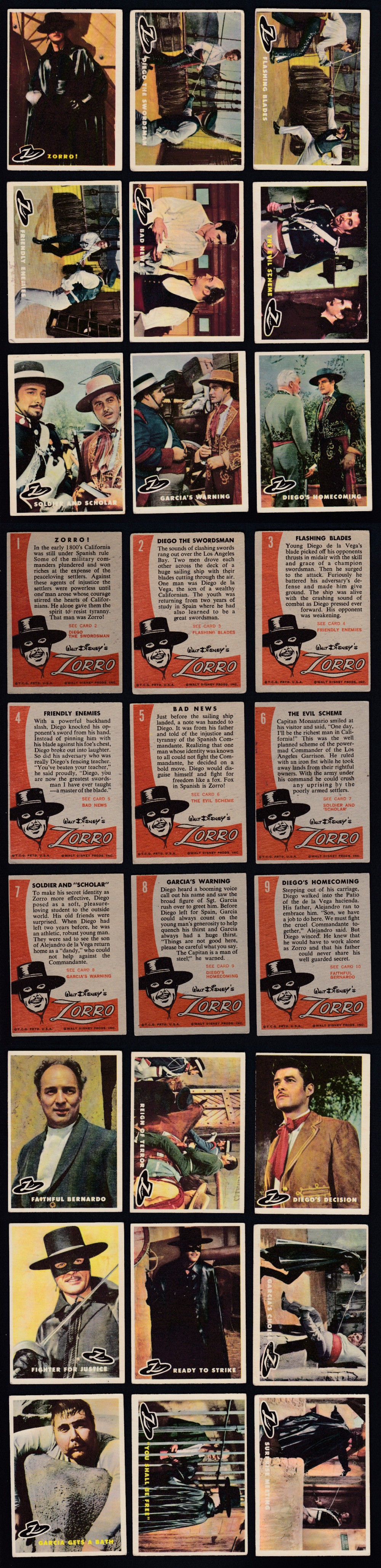 1958 TOPPS ZORRO CARD FULL SET 88/88 photo