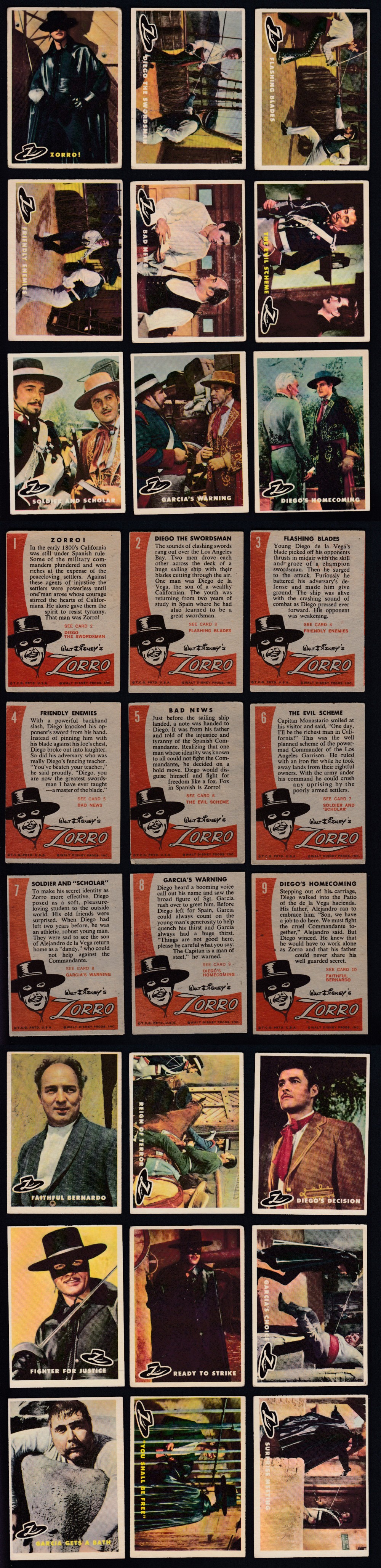 1958 TOPPS ZORRO CARD FULL SET 88/88 photo