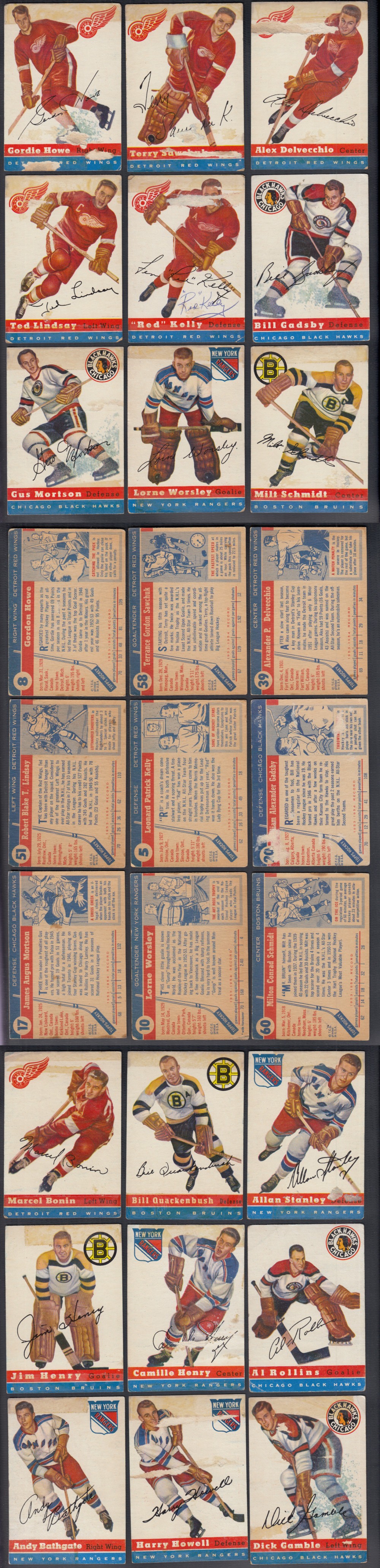 1954-55 TOPPS HOCKEY CARD NEAR SET 56/60 photo