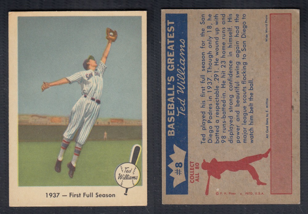 1959 FLEER TED WILLIAMS BASEBALL CARD #8 photo 1959 FLEER TED WILLIAMS BASEBALL CARD #8 photo