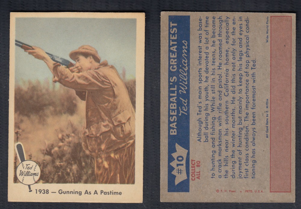 1959 FLEER TED WILLIAMS BASEBALL CARD #10 photo 1959 FLEER TED WILLIAMS BASEBALL CARD #10 photo