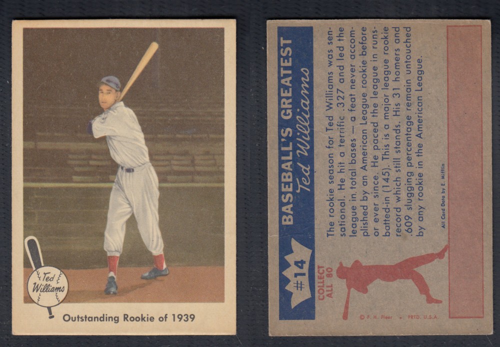 1959 FLEER TED WILLIAMS BASEBALL CARD #14 photo 1959 FLEER TED WILLIAMS BASEBALL CARD #14 photo