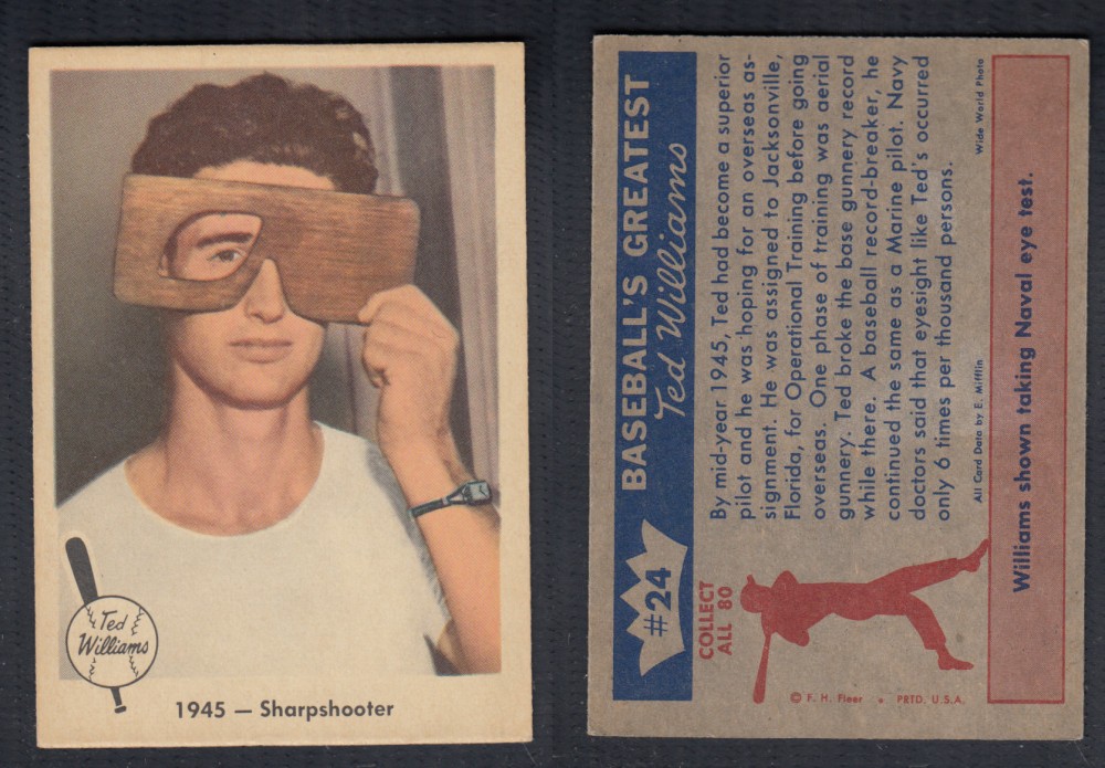 1959 FLEER TED WILLIAMS BASEBALL CARD #24 photo 1959 FLEER TED WILLIAMS BASEBALL CARD #24 photo