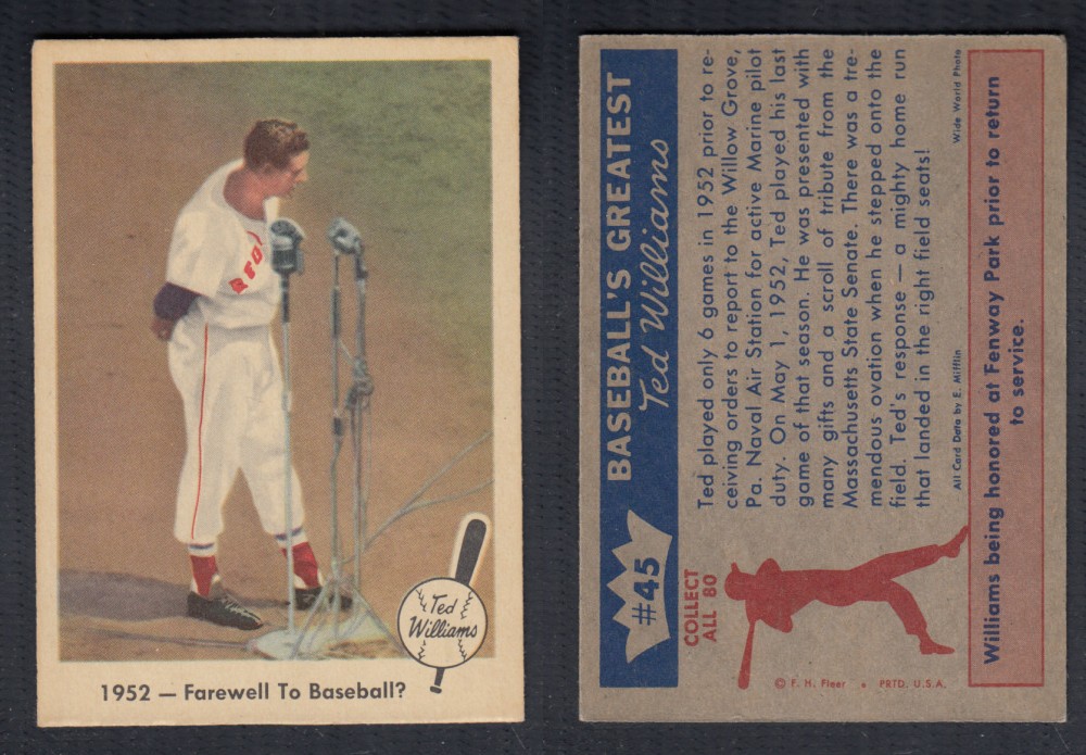 1959 FLEER TED WILLIAMS BASEBALL CARD #45 photo 1959 FLEER TED WILLIAMS BASEBALL CARD #45 photo