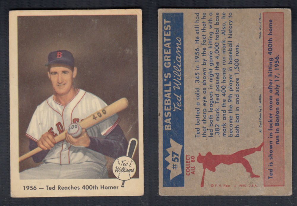 1959 FLEER TED WILLIAMS BASEBALL CARD #57 photo 1959 FLEER TED WILLIAMS BASEBALL CARD #57 photo