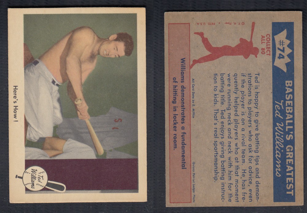 1959 FLEER TED WILLIAMS BASEBALL CARD #74 photo 1959 FLEER TED WILLIAMS BASEBALL CARD #74 photo