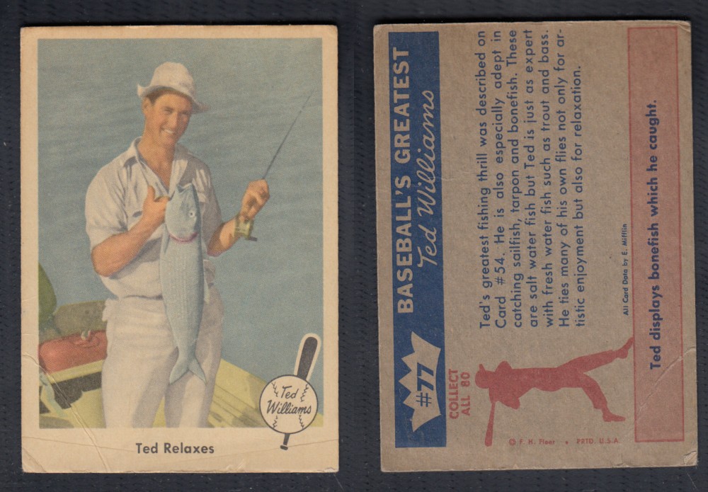 1959 FLEER TED WILLIAMS BASEBALL CARD #77 photo 1959 FLEER TED WILLIAMS BASEBALL CARD #77 photo