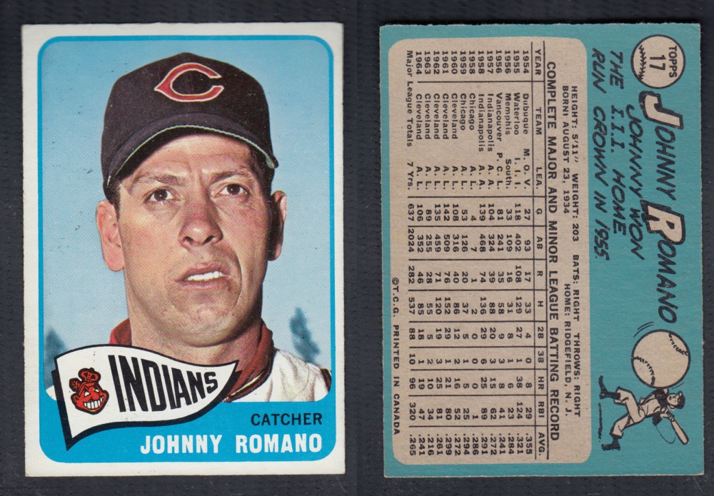 1965 O-PEE-CHEE BASEBALL CARD #17 J. ROMANO photo 1965 O-PEE-CHEE BASEBALL CARD #17 J. ROMANO photo