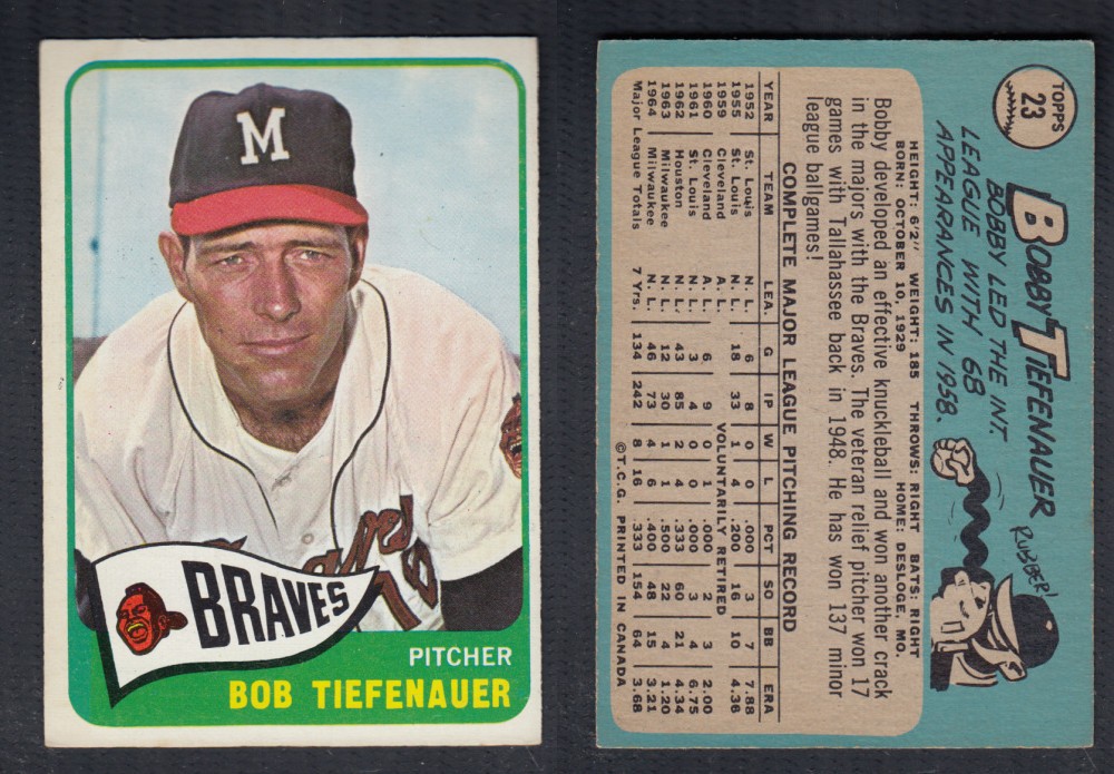 1965 O-PEE-CHEE BASEBALL CARD #23 B. TIEFENAUR photo 1965 O-PEE-CHEE BASEBALL CARD #23 B. TIEFENAUR photo