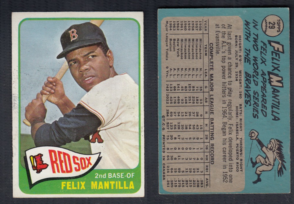 1965 O-PEE-CHEE BASEBALL CARD #29 F. MANTILLA photo 1965 O-PEE-CHEE BASEBALL CARD #29 F. MANTILLA photo
