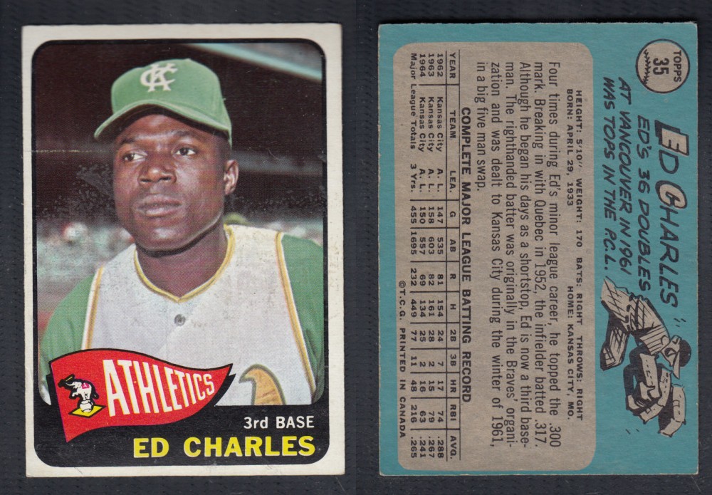 1965 O-PEE-CHEE BASEBALL CARD #35 E. CHARLES photo 1965 O-PEE-CHEE BASEBALL CARD #35 E. CHARLES photo