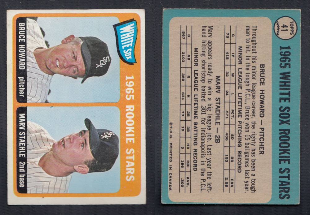 1965 O-PEE-CHEE BASEBALL CARD #41 WHITE SOX ROOKIE STARS photo 1965 O-PEE-CHEE BASEBALL CARD #41 WHITE SOX ROOKIE STARS photo