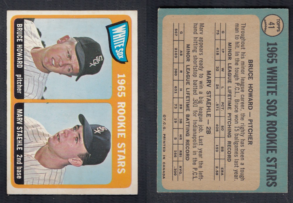 1965 O-PEE-CHEE BASEBALL CARD #41 WHITE SOX ROOKIE STARS photo