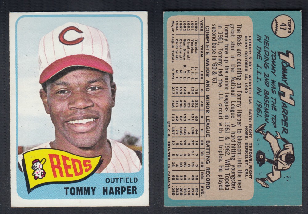 1965 O-PEE-CHEE BASEBALL CARD #47 T. HARPER photo 1965 O-PEE-CHEE BASEBALL CARD #47 T. HARPER photo