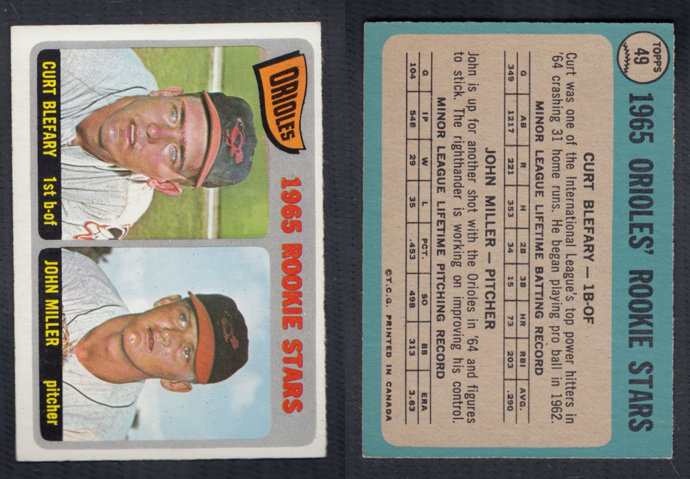 1965 O-PEE-CHEE BASEBALL CARD #49 ORIOLES ROOKIE STARS photo 1965 O-PEE-CHEE BASEBALL CARD #49 ORIOLES ROOKIE STARS photo