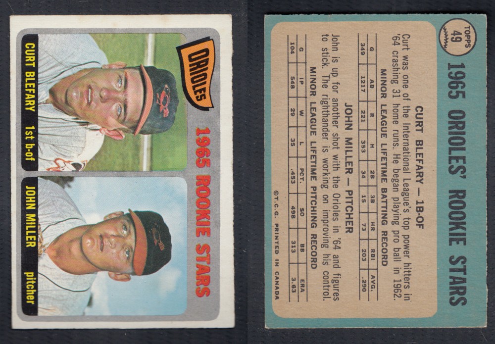 1965 O-PEE-CHEE BASEBALL CARD #49 ORIOLES ROOKIE STARS photo 1965 O-PEE-CHEE BASEBALL CARD #49 ORIOLES ROOKIE STARS photo