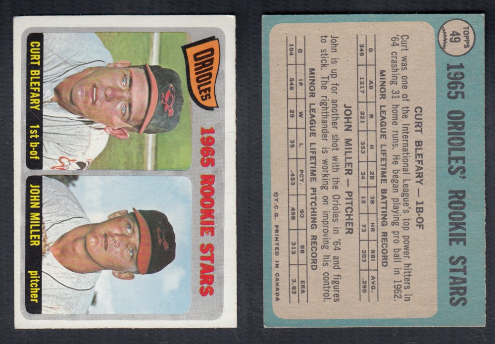1965 O-PEE-CHEE BASEBALL CARD #49 ORIOLES ROOKIE STARS photo 1965 O-PEE-CHEE BASEBALL CARD #49 ORIOLES ROOKIE STARS photo