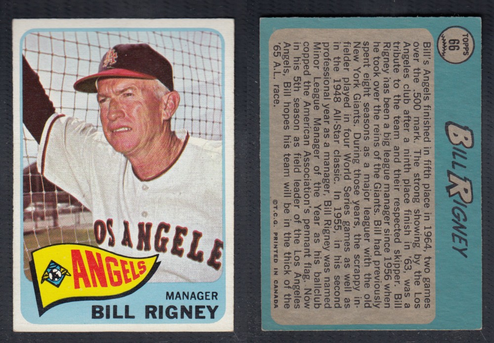 1965 O-PEE-CHEE BASEBALL CARD #66 B. RIGNEY photo 1965 O-PEE-CHEE BASEBALL CARD #66 B. RIGNEY photo