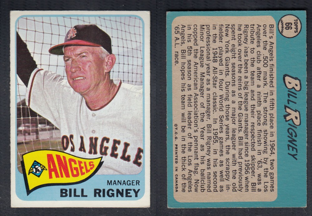 1965 O-PEE-CHEE BASEBALL CARD #66 B. RIGNEY photo 1965 O-PEE-CHEE BASEBALL CARD #66 B. RIGNEY photo