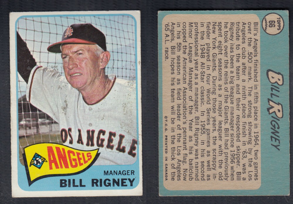 1965 O-PEE-CHEE BASEBALL CARD #66 B. RIGNEY photo 1965 O-PEE-CHEE BASEBALL CARD #66 B. RIGNEY photo