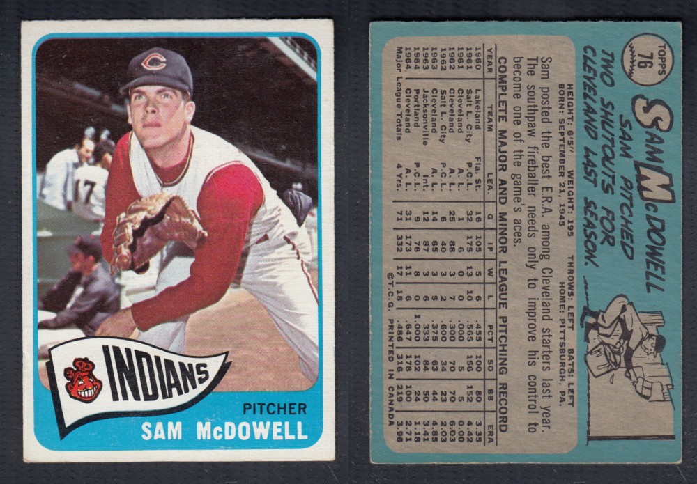 1965 O-PEE-CHEE BASEBALL CARD #76 S. MCDOWELL photo 1965 O-PEE-CHEE BASEBALL CARD #76 S. MCDOWELL photo