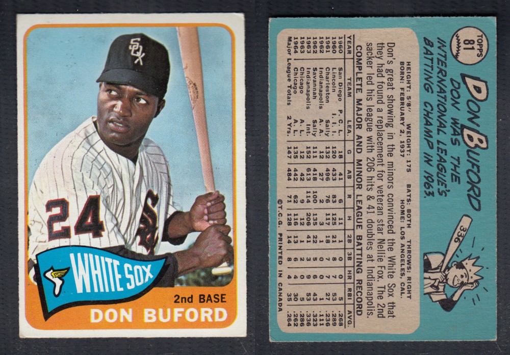 1965 O-PEE-CHEE BASEBALL CARD #81 D. BUFORD photo 1965 O-PEE-CHEE BASEBALL CARD #81 D. BUFORD photo