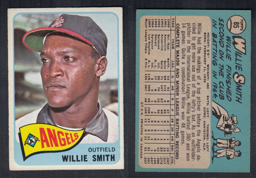 1965 O-PEE-CHEE BASEBALL CARD #85 W. SMITH photo 1965 O-PEE-CHEE BASEBALL CARD #85 W. SMITH photo