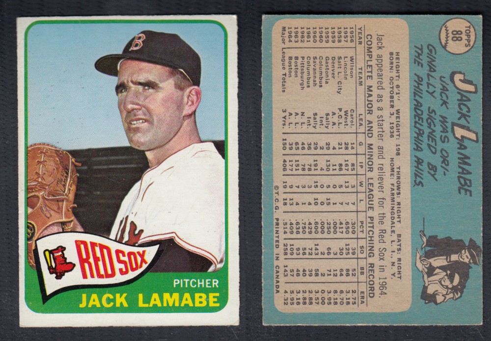 1965 O-PEE-CHEE BASEBALL CARD #88 J. LAMABE photo 1965 O-PEE-CHEE BASEBALL CARD #88 J. LAMABE photo
