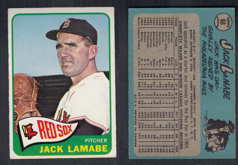 1965 O-PEE-CHEE BASEBALL CARD #88 J. LAMABE photo 1965 O-PEE-CHEE BASEBALL CARD #88 J. LAMABE photo