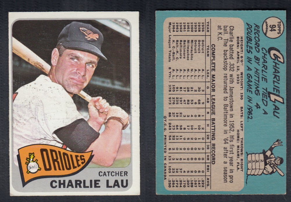 1965 O-PEE-CHEE BASEBALL CARD #94 C. LAU photo 1965 O-PEE-CHEE BASEBALL CARD #94 C. LAU photo